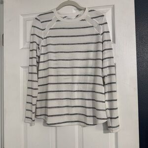 Market & Spruce Black and White Striped Long Sleeve Shirt